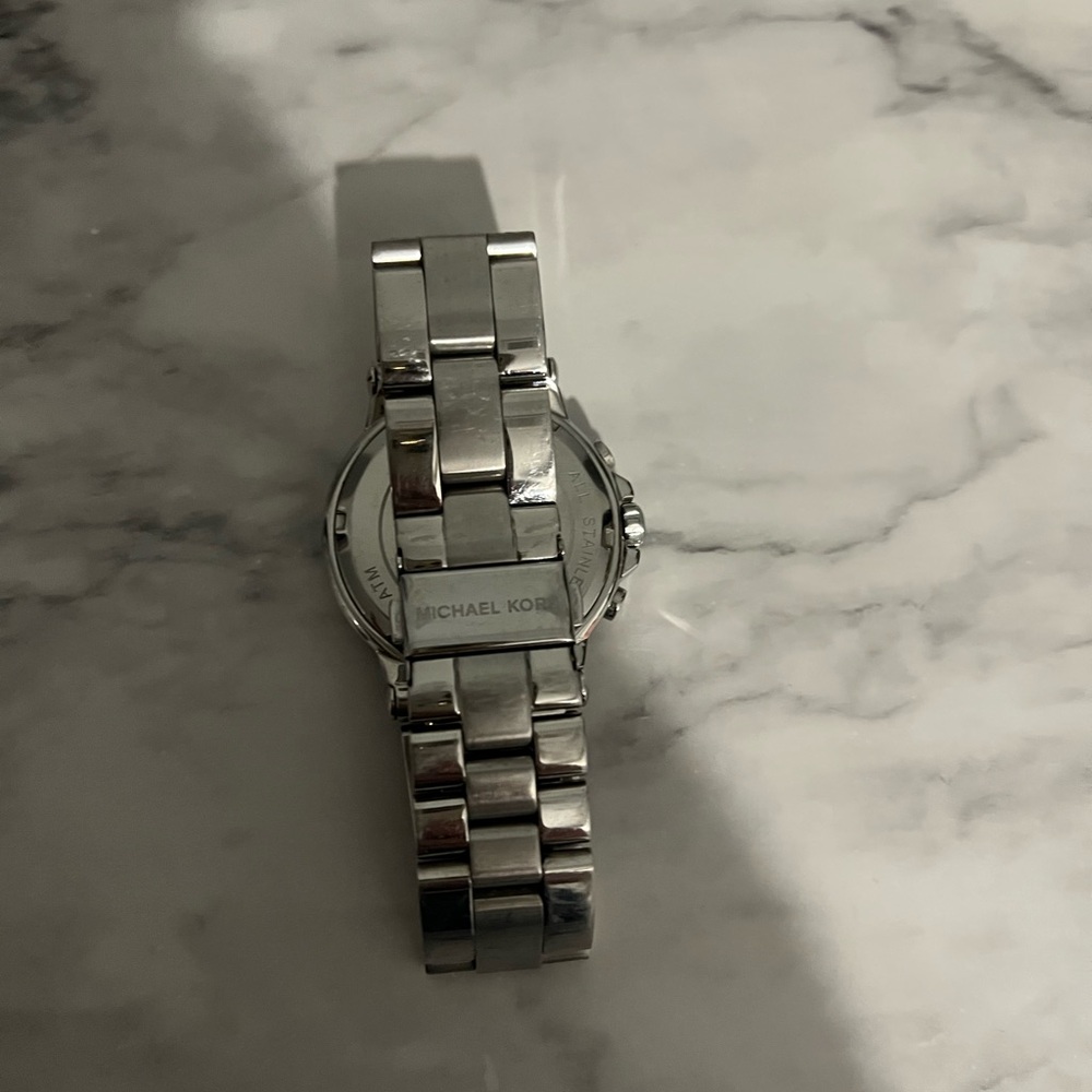 Michael Kors Silver Chronograph Watch with Crystal Bezel - Picture 3 of 3